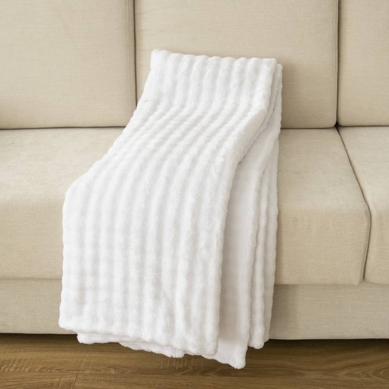 MANTA TEXTURA TACTO SUAVE (blanco, 140x200)