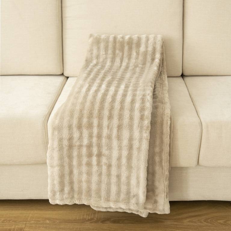 MANTA TEXTURA TACTO SUAVE (beige, 140x200)