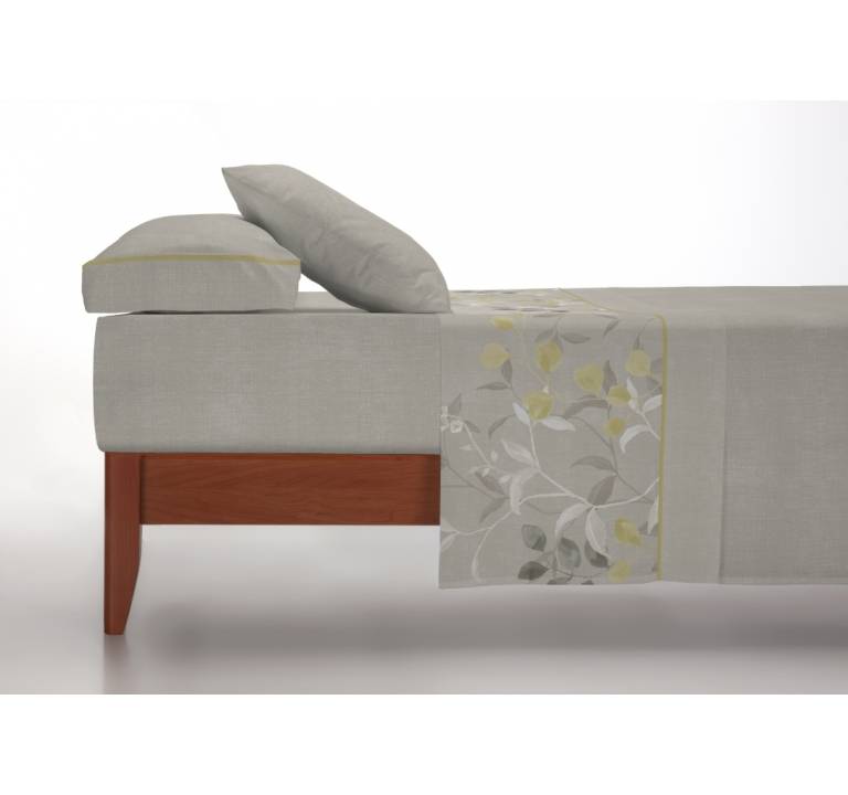 JUEGO SÁBANAS CORALINA ESTAMPADO HOJAS