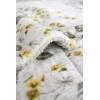 CONJUNTO EDREDÓN ESTAMPADO FLORES CON BORREGUILLO (oro, Cama 180:280x270)