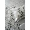 CONJUNTO EDREDÓN ESTAMPADO HOJAS CON BORREGUILLO (gris, Cama 180:280x270)