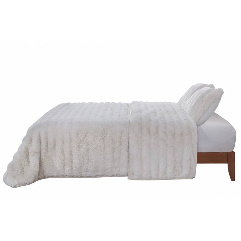 COLCHA PIEL SINTÉTICA SUPER SUAVE (blanco, Cama 135:235x270)