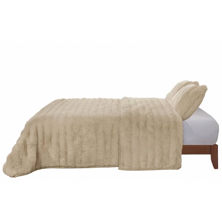 COLCHA PIEL SINTÉTICA SUPER SUAVE beige