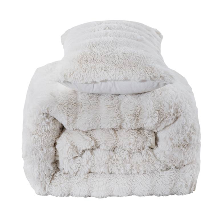 COLCHA PIEL SINTÉTICA SUPER SUAVE (blanco, Cama 135:235x270)