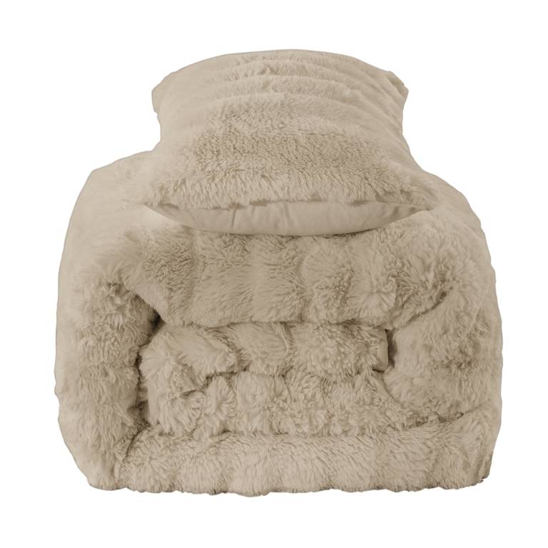 COLCHA PIEL SINTÉTICA SUPER SUAVE (beige, Cama 150:250x270)