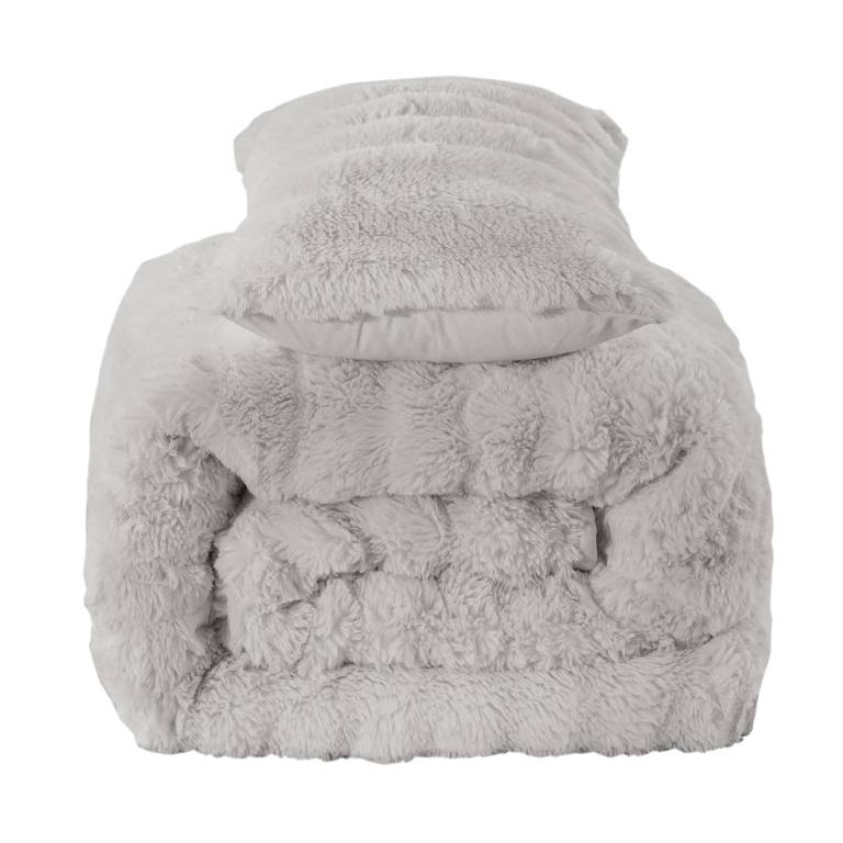 COLCHA PIEL SINTÉTICA SUPER SUAVE (gris, Cama 150:250x270)