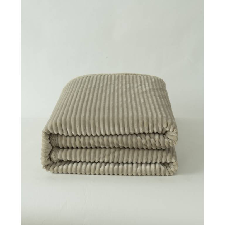 MANTA SOFA DE RAYAS CON BORREGUILLO (gris, 140x200)