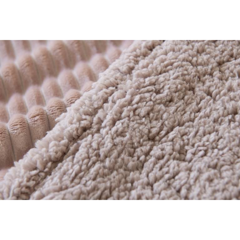 MANTA SOFA DE RAYAS CON BORREGUILLO (rosa, 140x200)