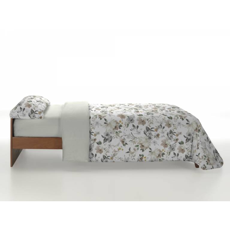 JUEGO FUNDA NÓRDICA ESTAMPADO FLORES (beige, Cama 135:220x270)