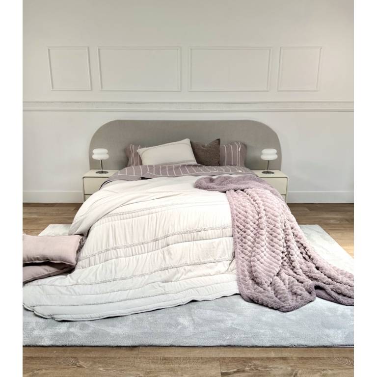 CONJUNTO EDREDÓN PLISADO Y FUNDAS DE COJÍN (gris, Cama 135:235x270)