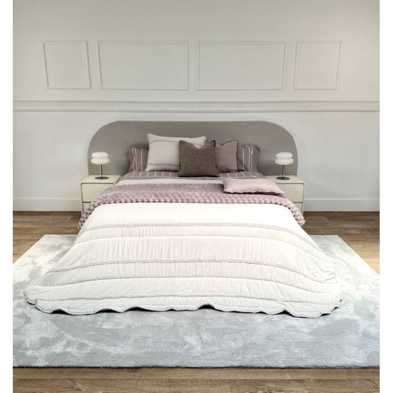 CONJUNTO EDREDÓN PLISADO Y FUNDAS DE COJÍN (gris, Cama 135:235x270)