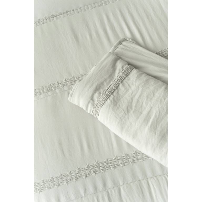 CONJUNTO EDREDÓN PLISADO Y FUNDAS DE COJÍN (gris, Cama 135:235x270)