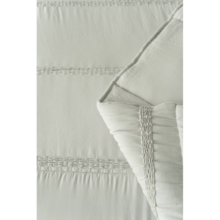 CONJUNTO EDREDÓN PLISADO Y FUNDAS DE COJÍN (gris, Cama 135:235x270)