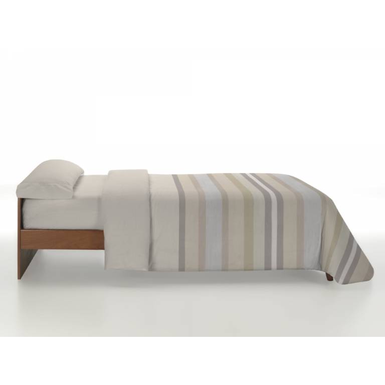 JUEGO FUNDA NORDICA ESTAMPADO RAYAS beige