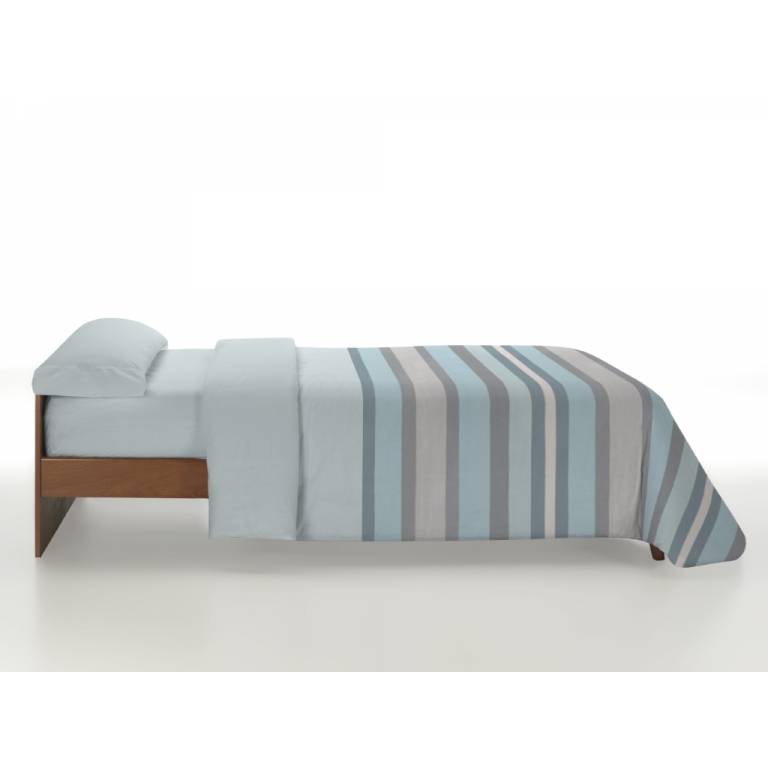 JUEGO FUNDA NORDICA ESTAMPADO RAYAS (azul, Cama 150:240x270)
