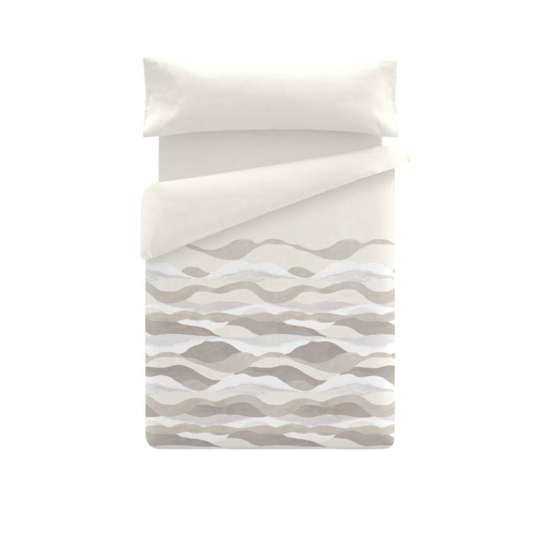 JUEGO FUNDA NORDICA ESTAMPADO RAYAS (beige, Cama 90:155x270)