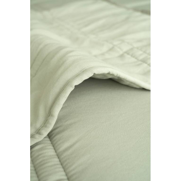 CONJUNTO EDREDÓN BORDADO GEOMÉTRICO Y FUNDAS DE COJÍN (verde, Cama 180:280x270)