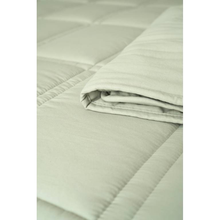 CONJUNTO EDREDÓN BORDADO GEOMÉTRICO Y FUNDAS DE COJÍN (verde, Cama 180:280x270)