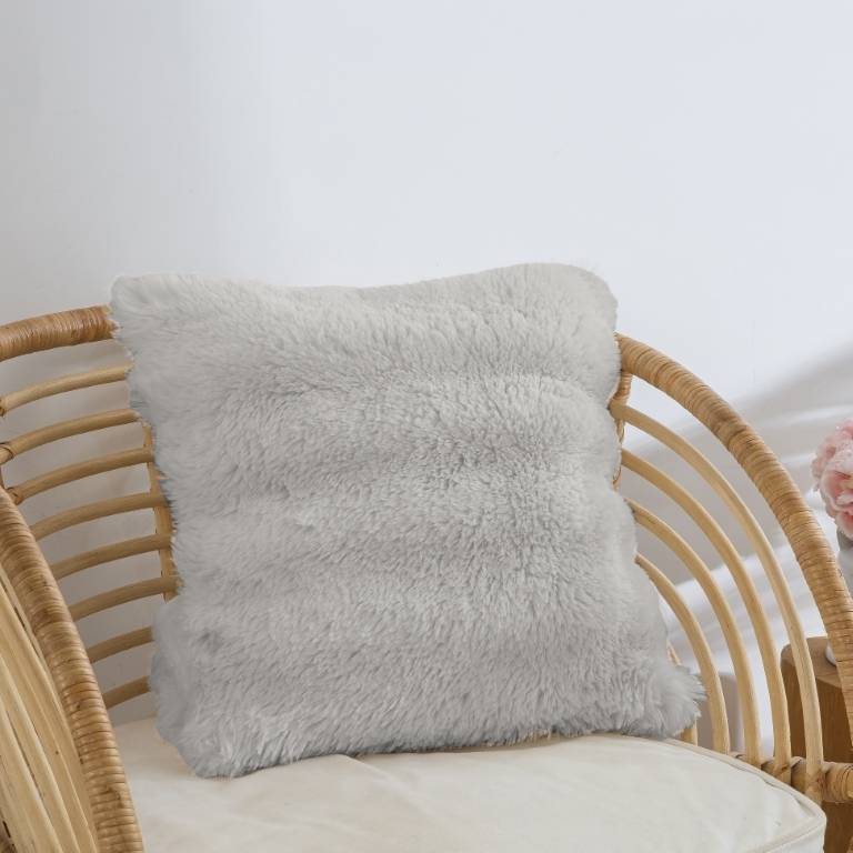 FUNDA DE COJÍN PIEL SINTÉTICA SUPER SUAVE (gris, 40x60)