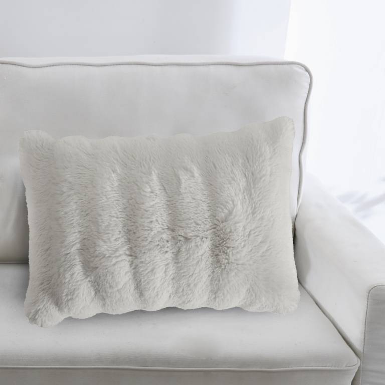 FUNDA DE COJÍN PIEL SINTÉTICA SUPER SUAVE (gris, 40x60)