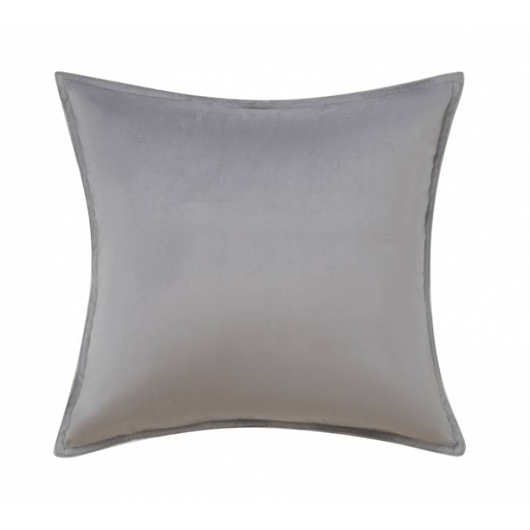 FUNDA DE COJÍN LISO CON PESTAÑITA gris