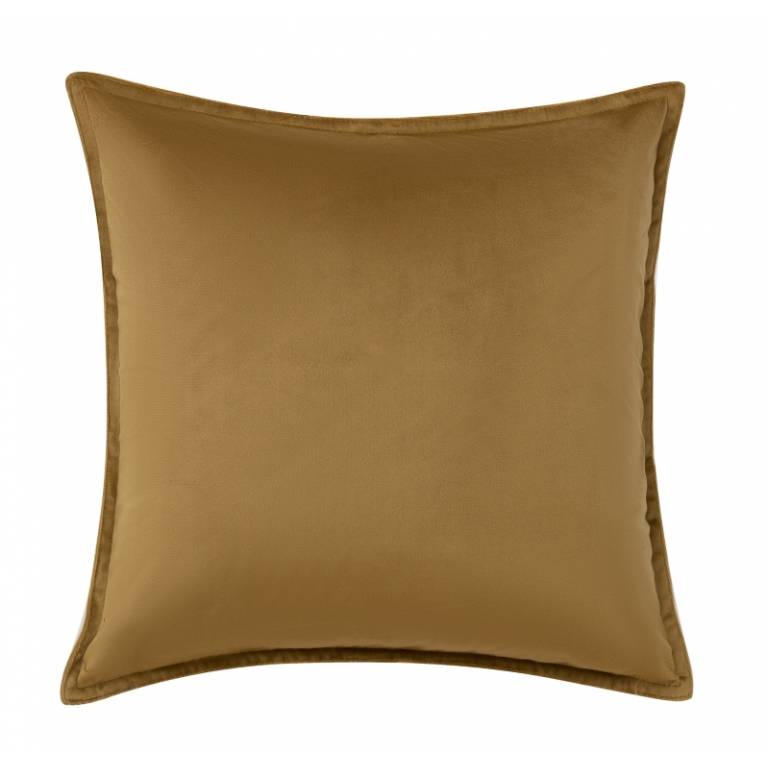 FUNDA DE COJÍN LISO CON PESTAÑITA oro