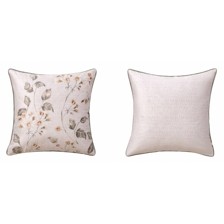 FUNDA DE COJÍN DE VELVET ESTAMPADO RAMAS Y FLORECITAS (oro, 30x50)