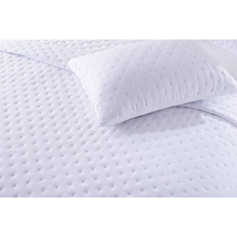 CONJUNTO COLCHA TACTO SUAVE Y FUNDAS DE COJÍN (blanco, Cama 150:250x270)