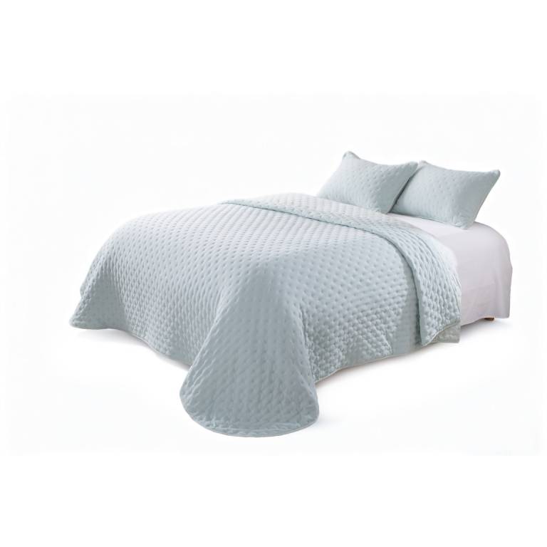 CONJUNTO COLCHA TACTO SUAVE Y FUNDAS DE COJÍN (verde, Cama 090:180x270)