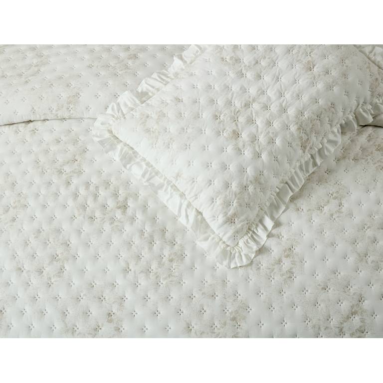 CONJUNTO COLCHA ESTAMPADO TOILE DE JOUY CON VOLANTE (beige, Cama 135:235x270)