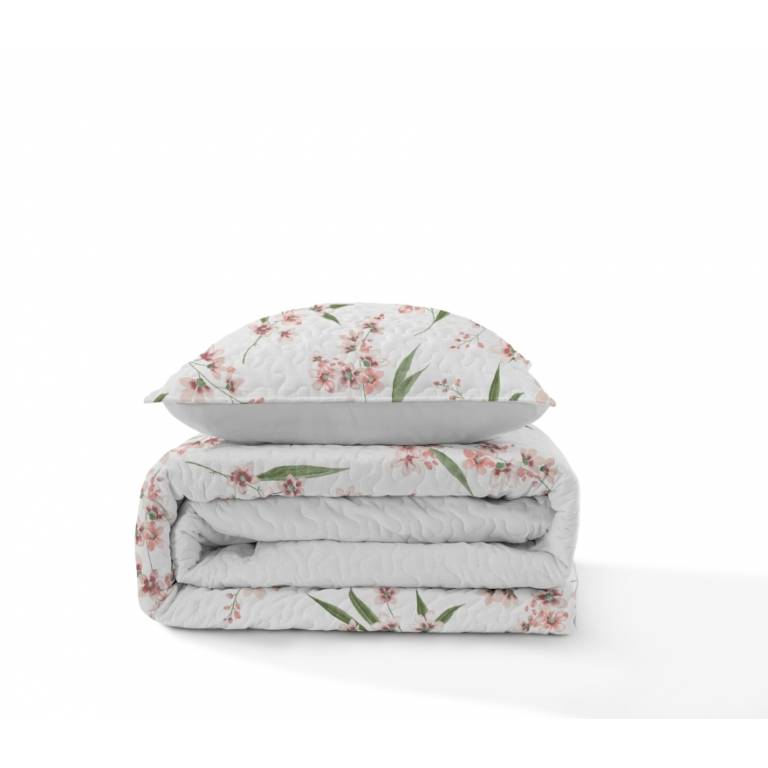 CONJUNTO COLCHA BOUTI ESTAMPADO DE FLORES Y FUNDAS DE COJÍN (nude, Cama 135:235x270)
