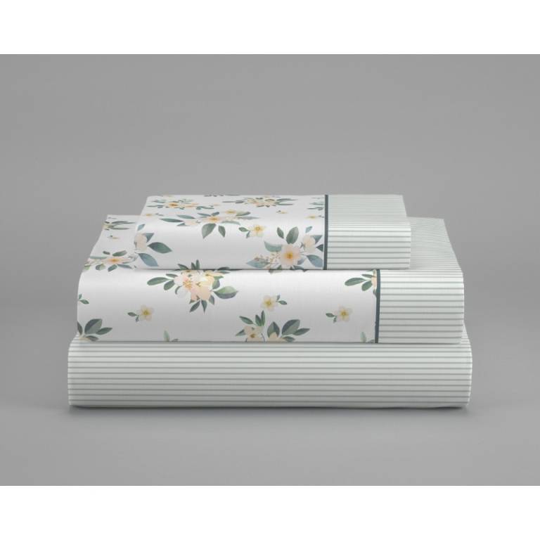 JUEGO SÁBANAS HOJAS 3 PIEZAS (amarillo, Cama 090:160x270)