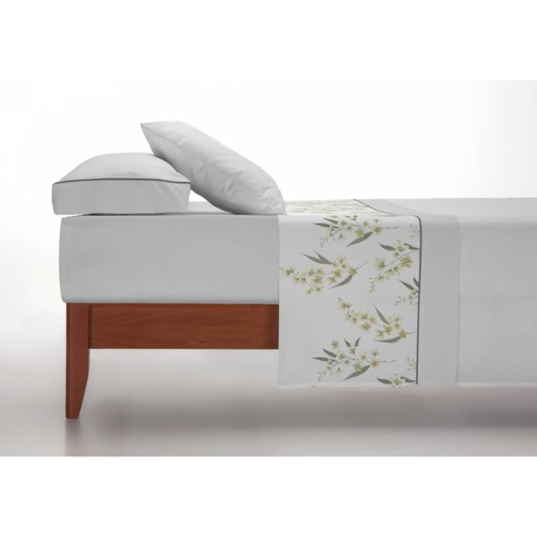 JUEGO SÁBANAS FLORES 3 PIEZAS amarillo