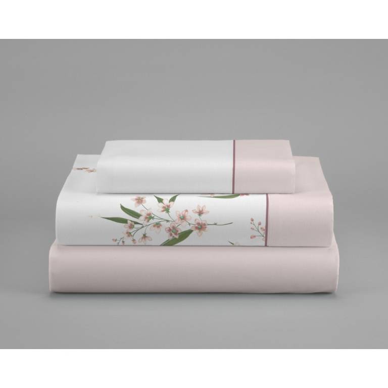 JUEGO SÁBANAS FLORES 3 PIEZAS (nude, Cama 135:210x270)