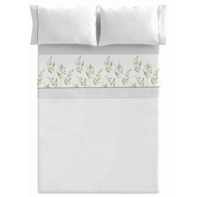 JUEGO SÁBANAS FLORES 3 PIEZAS (amarillo, Cama 150(2):220x270)