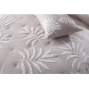 CONJUNTO EDREDÓN BORDADO DE RAMAS BORDADAS EN RELIEVE (beige, Cama 200:300x270)