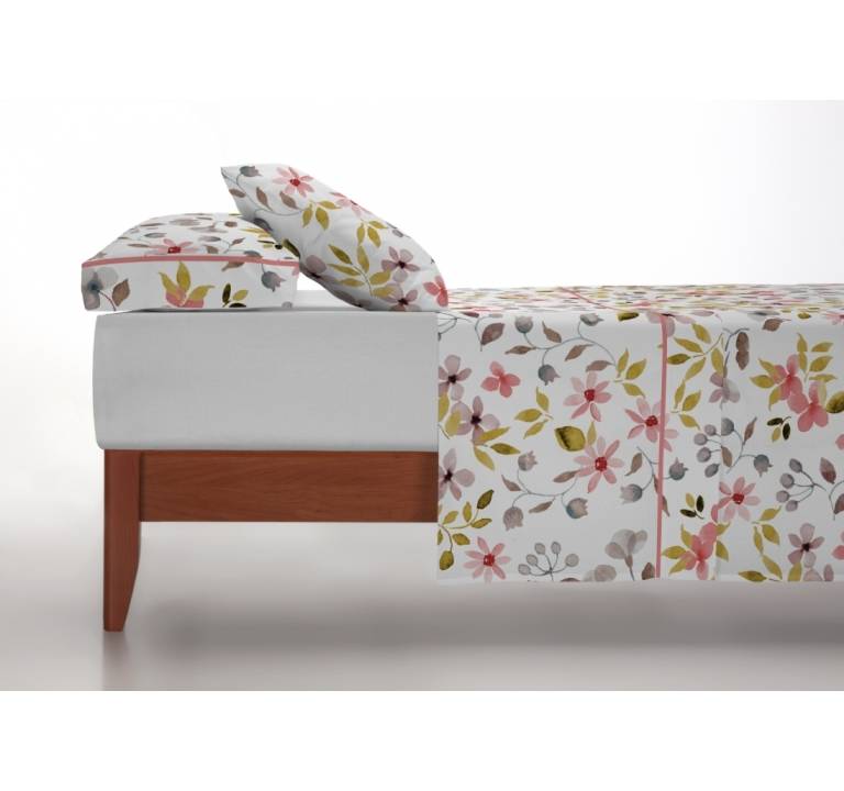 JUEGO SÁBANAS FLORES 3 PIEZAS
