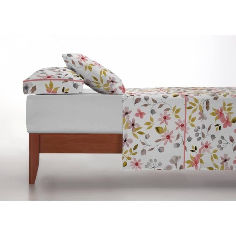 JUEGO SÁBANAS FLORES 3 PIEZAS (oro, Cama 090:160x270)