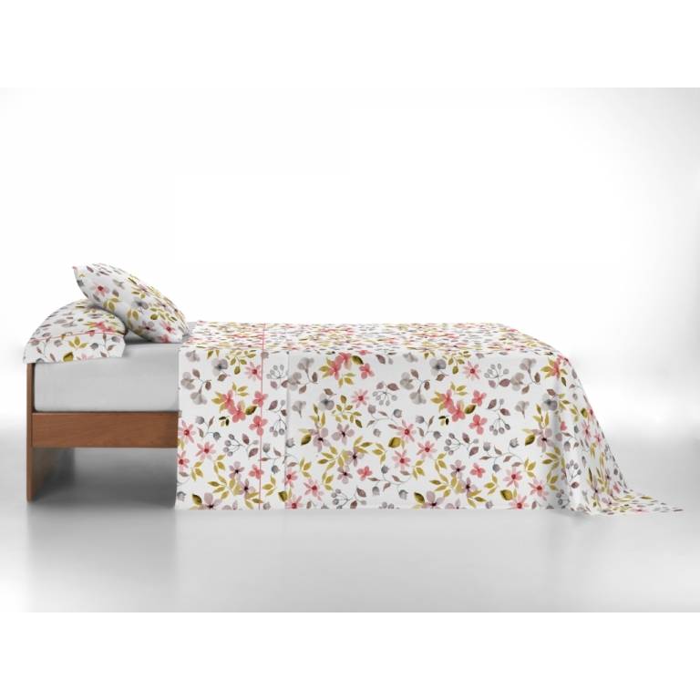 JUEGO SÁBANAS FLORES 3 PIEZAS (oro, Cama 090:160x270)