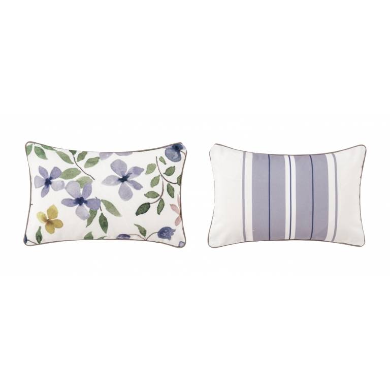 FUNDA DE COJÍN ESTAMPADO FLORAL azul