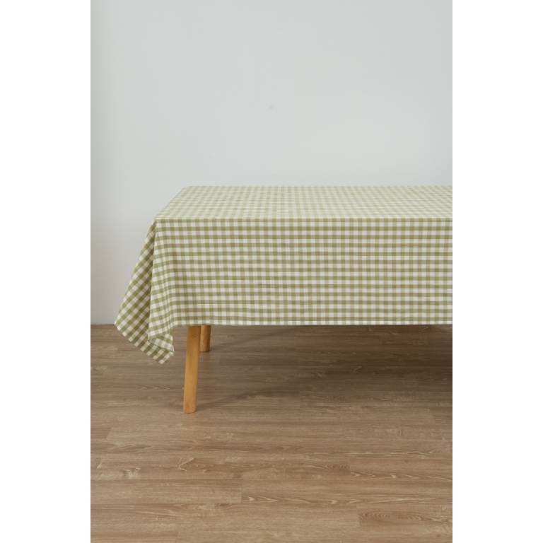 MANTEL HILO TINTADO CUADRO VICHY (verde, 140x200)