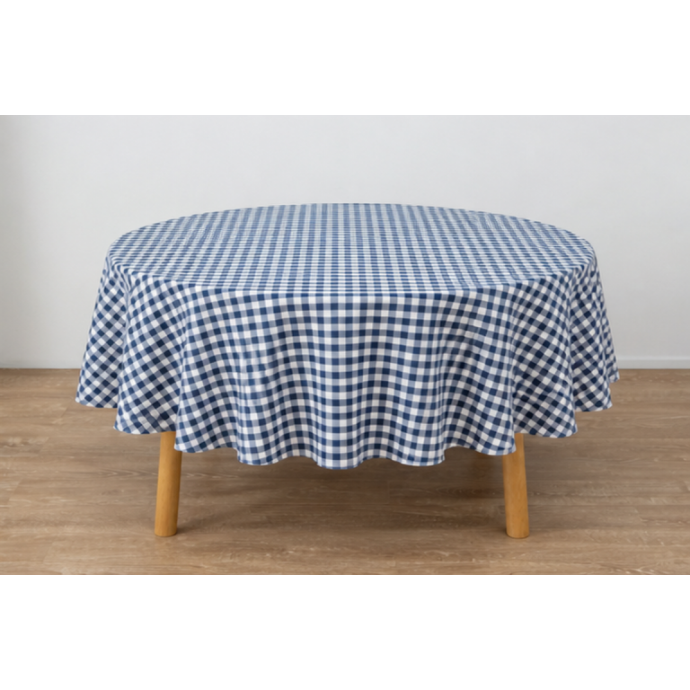 MANTEL HILO TINTADO CUADRO VICHY (azul, 140x200)