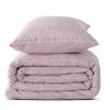 CONJUNTO COLCHA CUADRITOS TACTO SUAVE Y FUNDAS DE COJÍN (rosa, Cama 135:235x270)