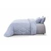 CONJUNTO COLCHA CUADRITOS TACTO SUAVE Y FUNDAS DE COJÍN (azul, Cama 135:235x270)