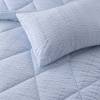 CONJUNTO COLCHA CUADRITOS TACTO SUAVE Y FUNDAS DE COJÍN (azul, Cama 135:235x270)