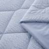 CONJUNTO COLCHA CUADRITOS TACTO SUAVE Y FUNDAS DE COJÍN (azul, Cama 135:235x270)