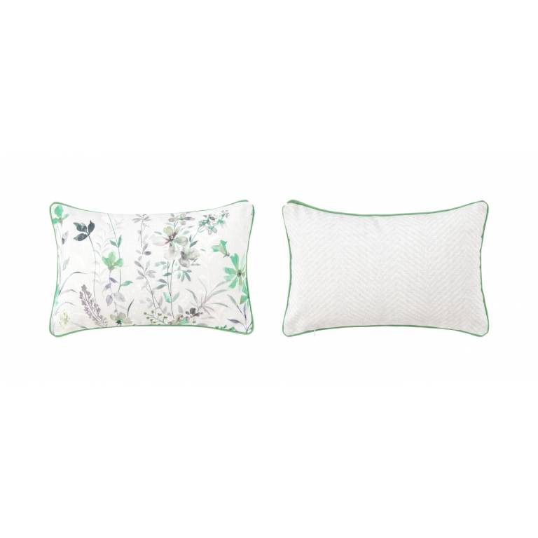 FUNDA DE COJÍN ESTAMPADO FLORAL verde