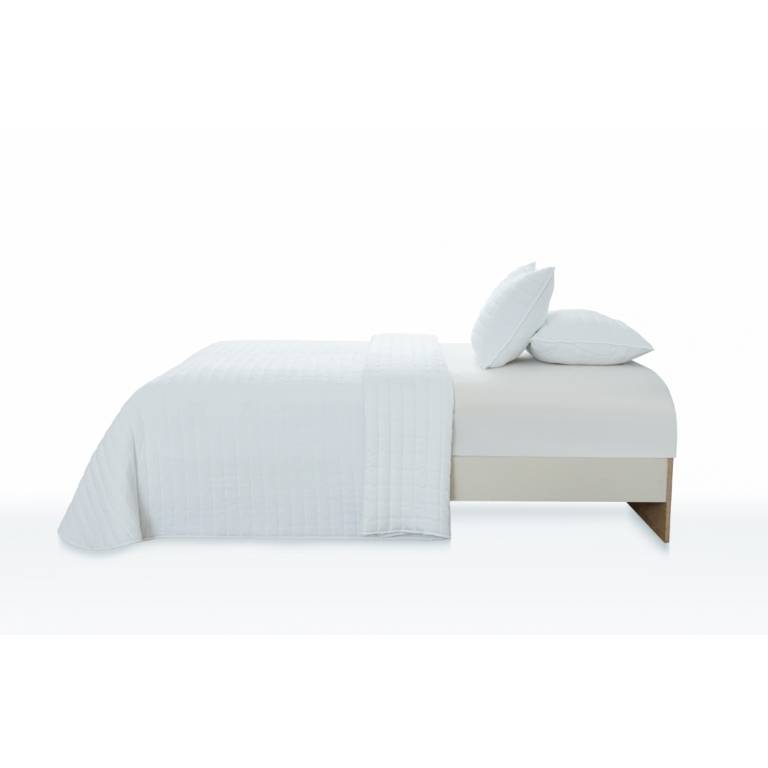 CONJUNTO COLCHA BORDADA TACTO SUAVE Y FUNDAS DE COJÍN (blanco, Cama 090:180x270)