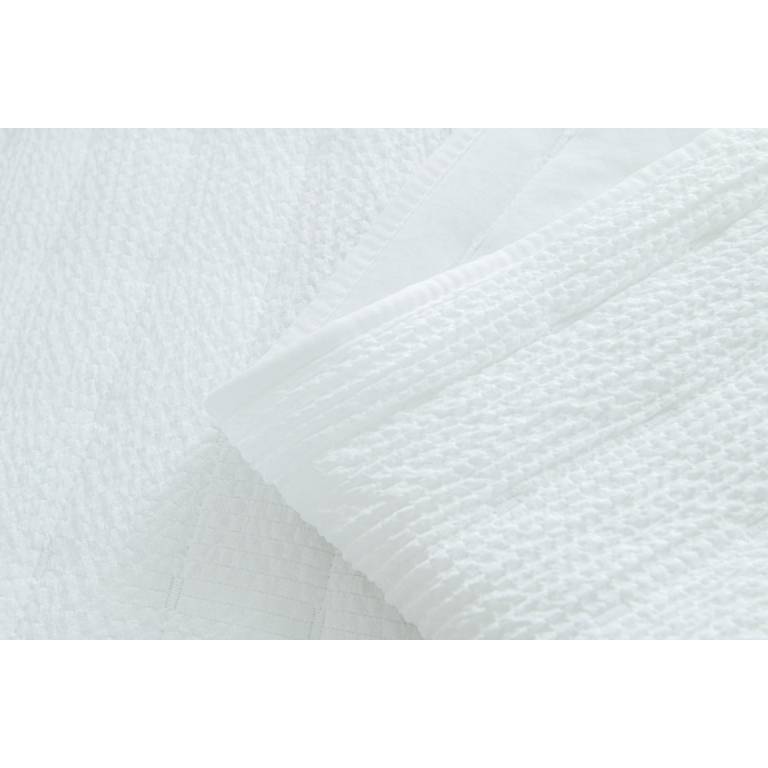 CONJUNTO COLCHA BORDADA TACTO SUAVE Y FUNDAS DE COJÍN (blanco, Cama 090:180x270)