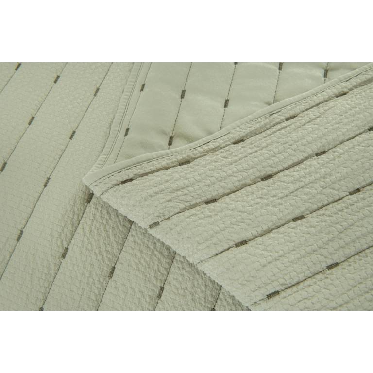 CONJUNTO COLCHA BORDADA TACTO SUAVE Y FUNDAS DE COJÍN (verde, Cama 105:200x270)